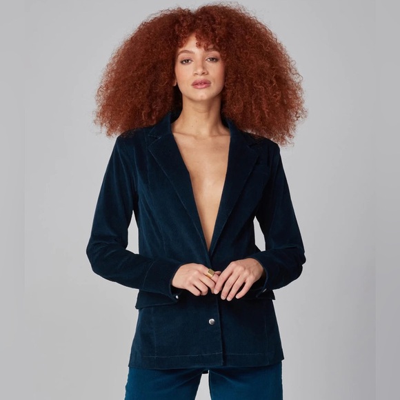 LOLA JEANS Corduroy Blazer‎ Suit MONACO JACKET LAZURITE Blue Size XL - Picture 1 of 8